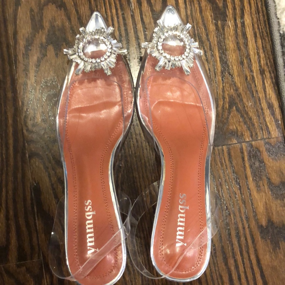 Rhinestone clear sling back